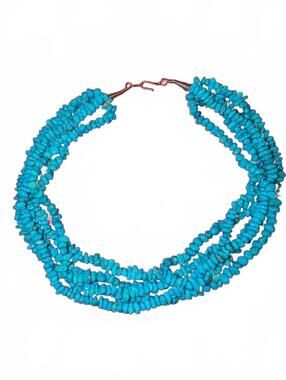 Vintage Sterling Silver and Turquoise Multi-Strand Necklace